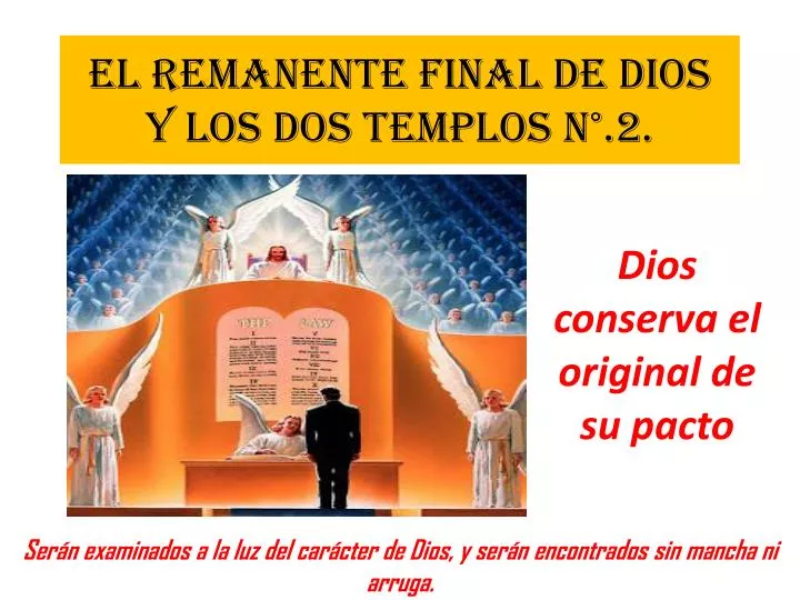 el remanente final de dios y los dos templos n 2