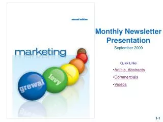 Monthly Newsletter Presentation