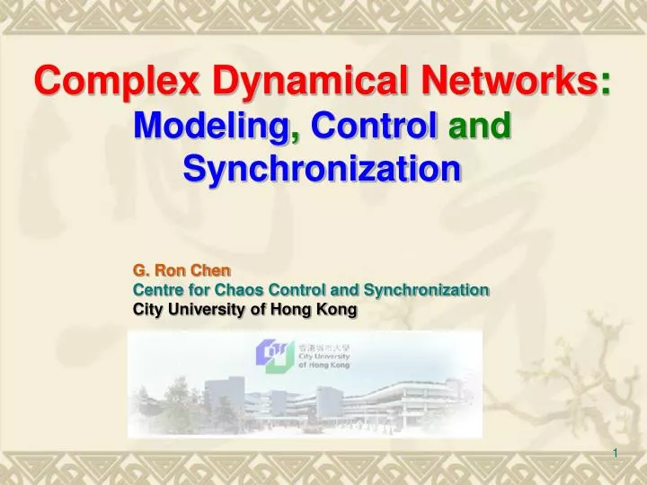 complex dynamical networks modeling control and synchronization