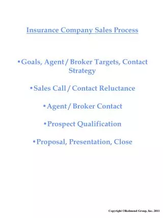 Insurance Company Sales Process