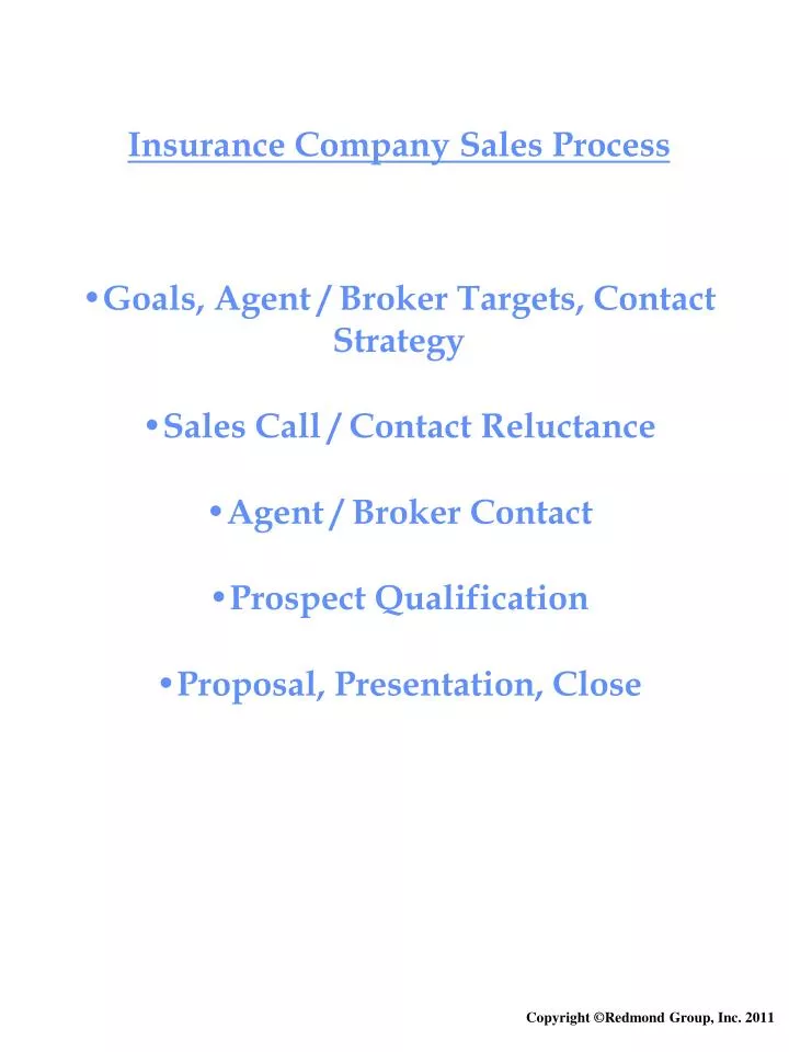 insurance company sales process