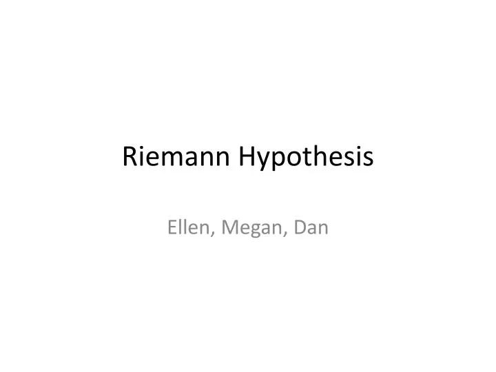 riemann hypothesis