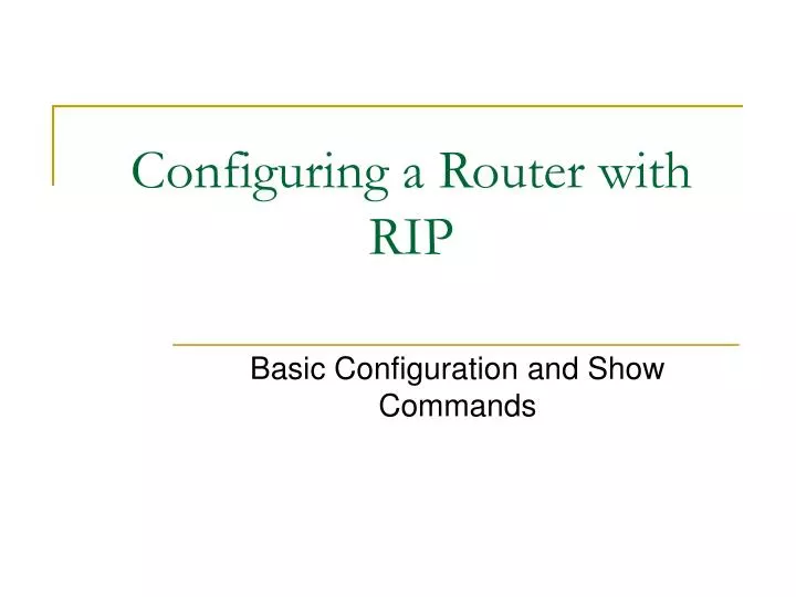 configuring a router with rip
