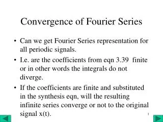 Convergence of Fourier Series