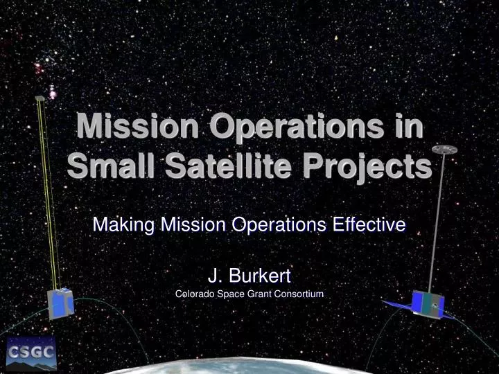 mission operations in small satellite projects