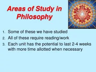 Areas of Study in Philosophy