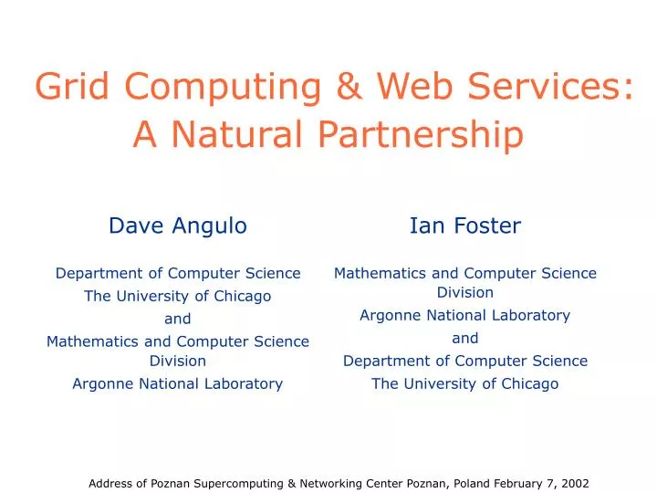 grid computing web services a natural partnership