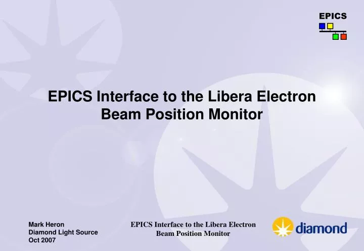 epics interface to the libera electron beam position monitor