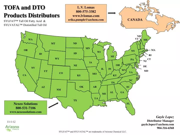 PPT - TOFA And DTO Products Distributors SYLFAT™ Tall Oil Fatty Acid ...