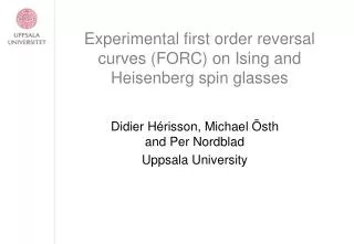 Experimental first order reversal curves (FORC) on Ising and Heisenberg spin glasses
