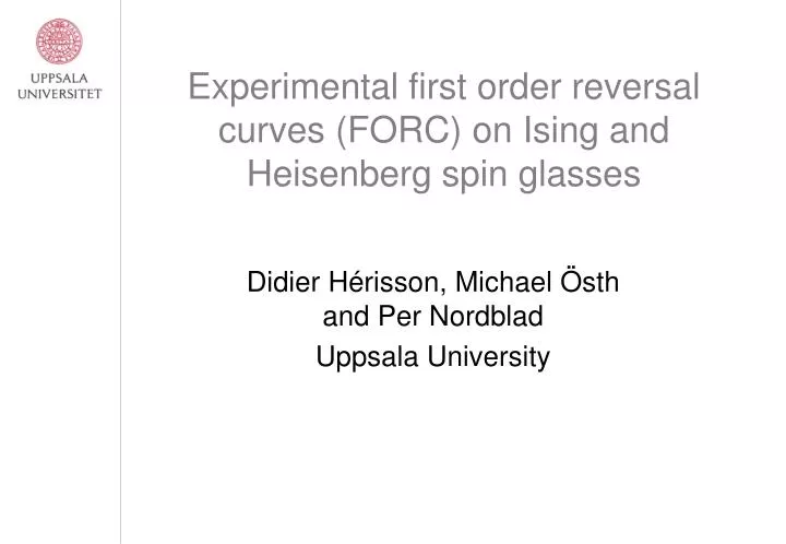 experimental first order reversal curves forc on ising and heisenberg spin glasses