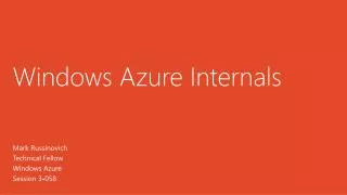 Windows Azure Internals
