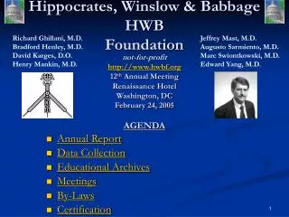 Hippocrates, Winslow &amp; Babbage HWB Foundation