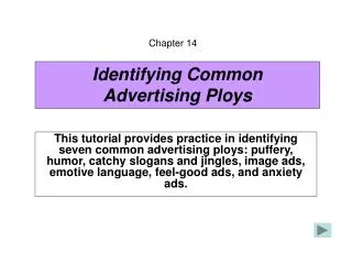Identifying Common Advertising Ploys
