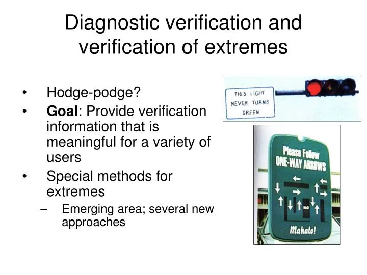 diagnostic verification and verification of extremes