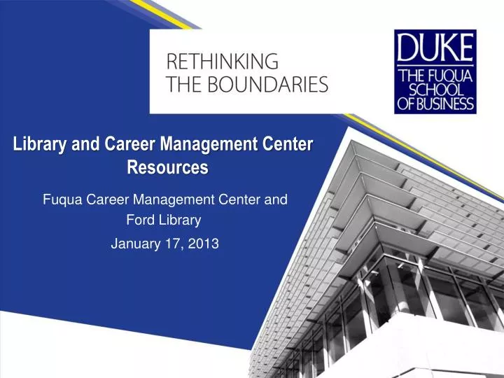 library and career management center resources
