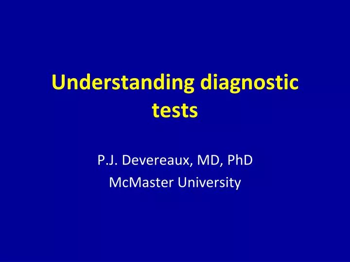 understanding diagnostic tests