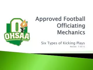Approved Football Officiating Mechanics