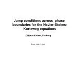 Jump conditions across phase boundaries for the Navier-Stokes-Korteweg equations - slide 1
