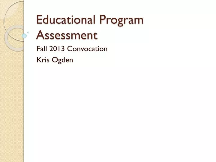 educational program assessment