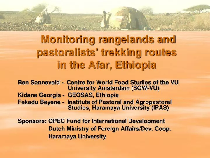 monitoring rangelands and pastoralists trekking routes in the afar ethiopia