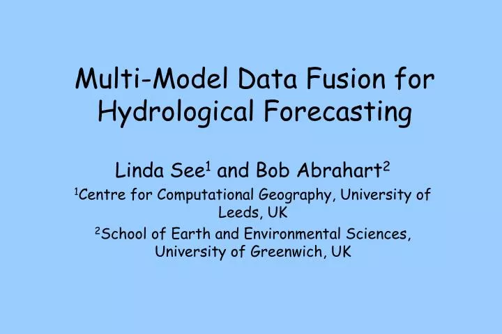 multi model data fusion for hydrological forecasting