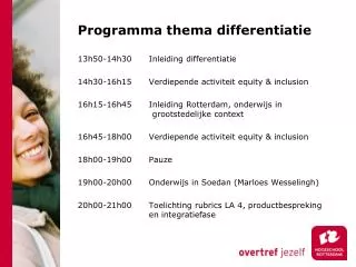 programma thema differentiatie