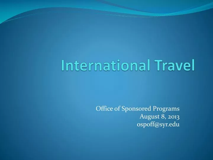 international travel