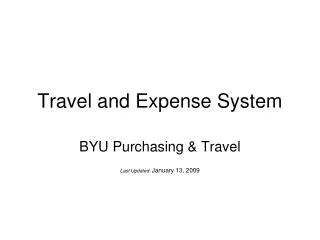 Travel and Expense System