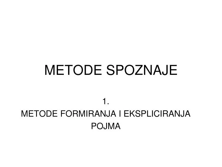 metode spoznaje