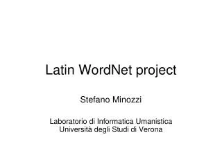 Latin WordNet project