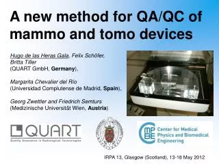 A new method for QA/QC of mammo and tomo devices