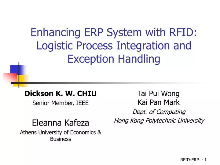 enhancing erp system with rfid logistic process integration and exception handling