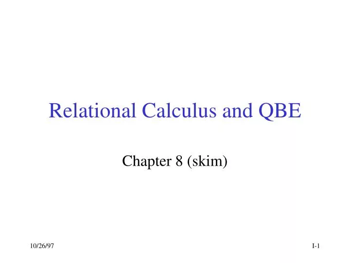 relational calculus and qbe