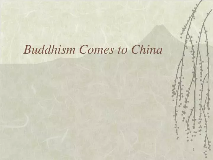 buddhism comes to china