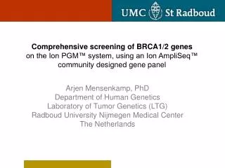 Comprehensive screening of BRCA1/2 genes