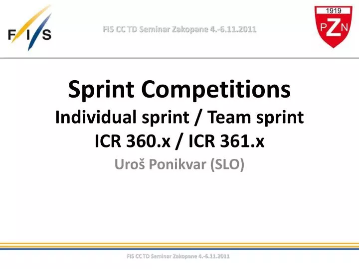 sprint competitions individual sprint team sprint icr 360 x icr 361 x