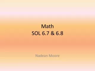 Math SOL 6.7 &amp; 6.8