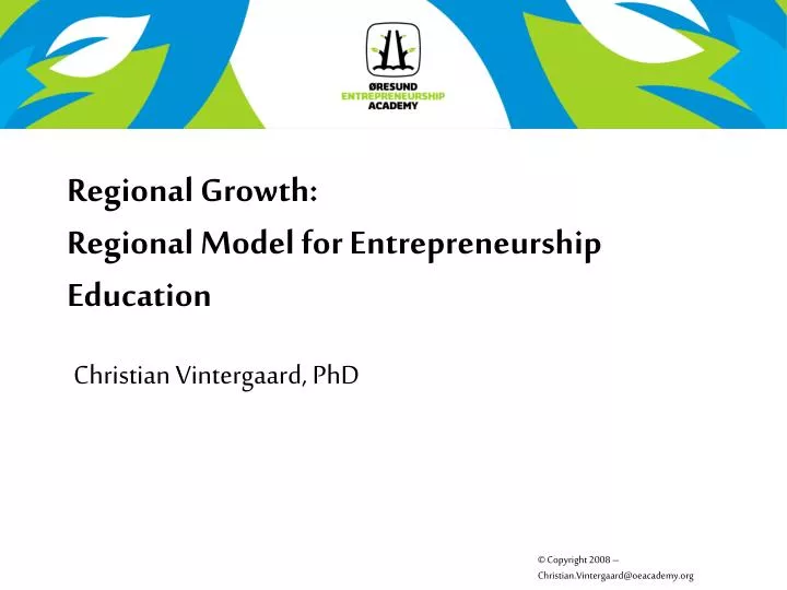regional growth regional model for entrepreneurship education