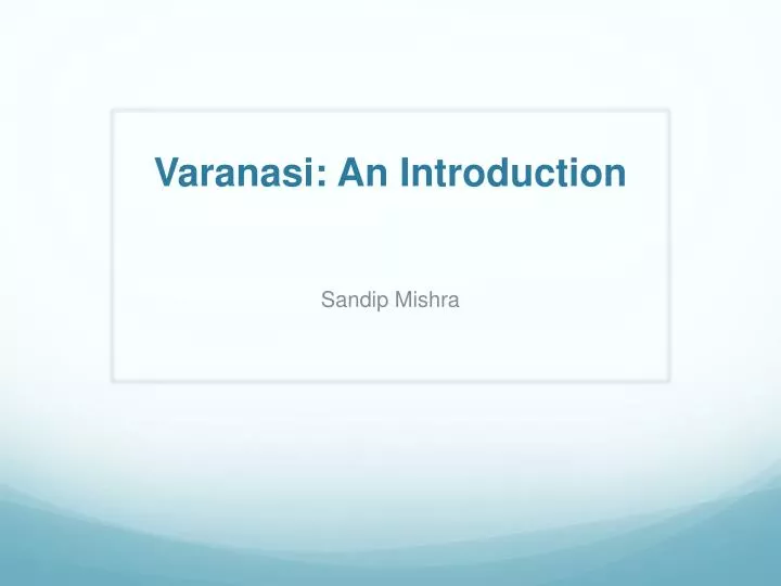 varanasi an introduction