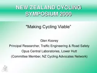 NEW ZEALAND CYCLING SYMPOSIUM 2000