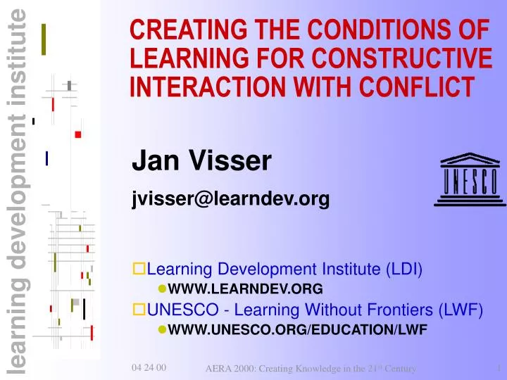 creating the conditions of learning for constructive interaction with conflict