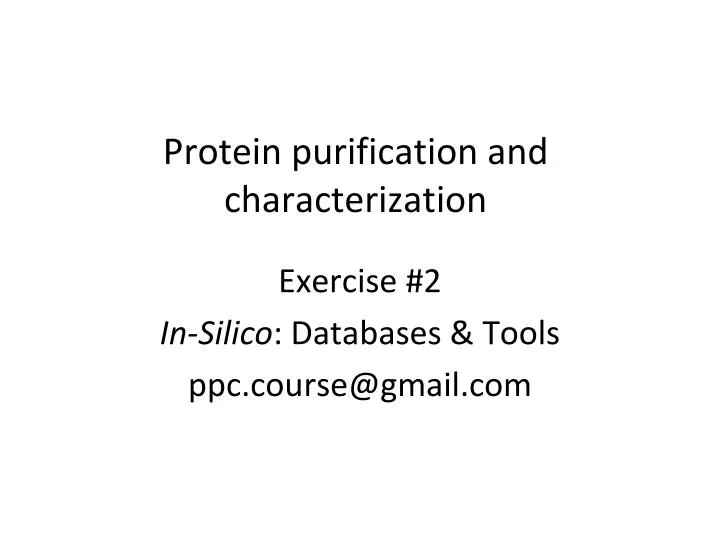 protein purification and characterization