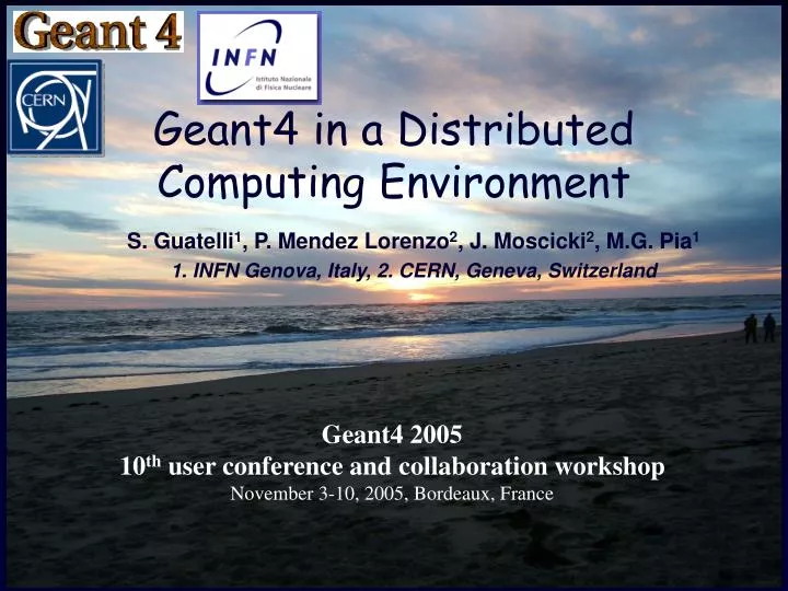 geant4 in a distributed computing environment
