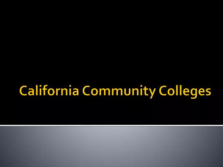 california community colleges