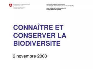 conna tre et conserver la biodiversite