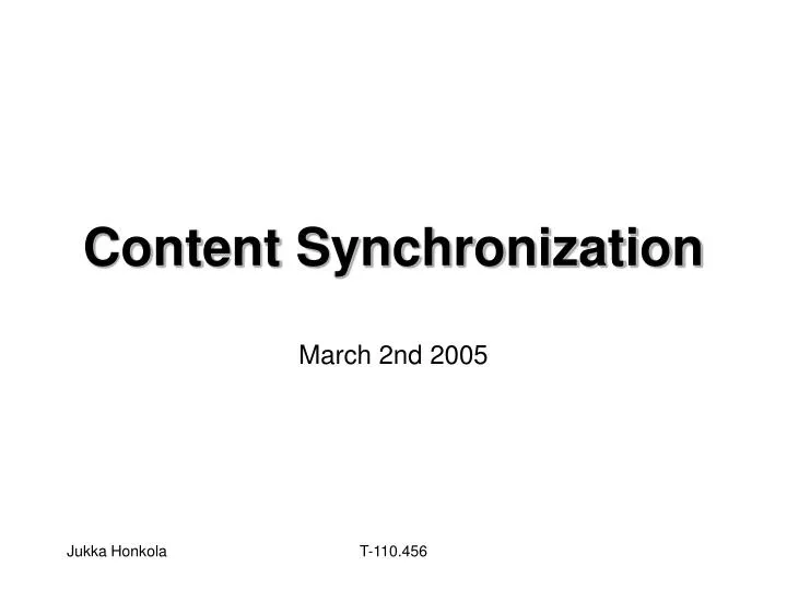 content synchronization