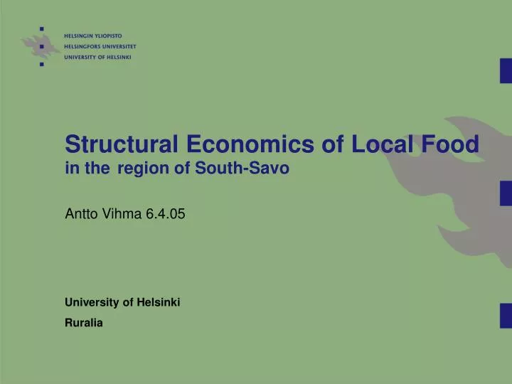 structural economics of local food in the region of south savo
