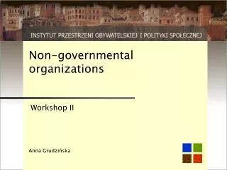 Non-governmental organizations