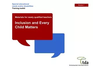 Special educational needs and/or disabilities Training toolkit